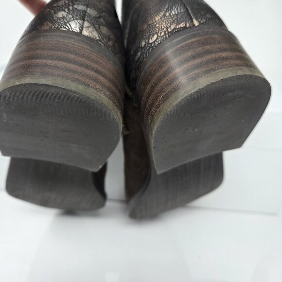 Very Volatile Greyson Brown Suede Ankle Booties Faux Snakeskin Heel Women’s 7 - Picture 7 of 9